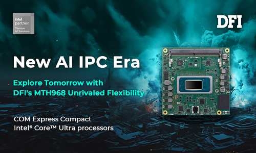 Das Embedded System Modul von DFI feiert sein großes Debüt Ausgestattet mit Intels neuestem AI Prozessor für den Einstieg in den AI IPC